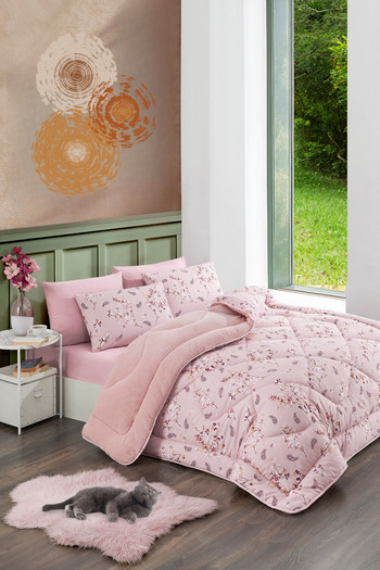 Shopyteks Double Floral Welsoft Quilt Double-Sided 195X215