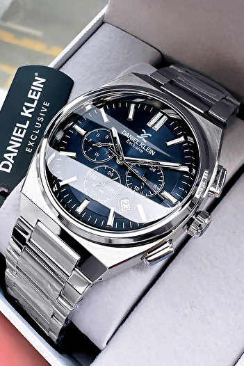 Daniel Klein Exclusive Men Wrist Watch 3 Atm Waterproof Silver Oil Color Steel Cord Gift Bracelet Dke2134C2