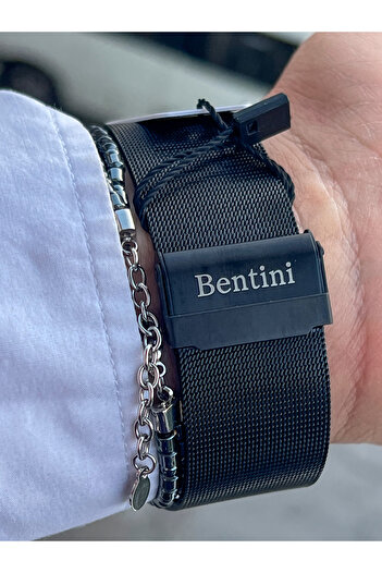Bentini Garantili Su Geçirmez Paslanmaz, Renk Atmaz Çelik Kordon Çelik Kasa Erkek Kol Saati