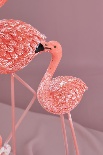 EMBazaar 3'lü Flamingo biblo,polyester biblo,hediyelik biblo