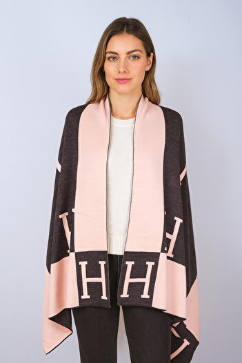 Sebir Moda H Patterned Double Sided Knitwear Shawl
