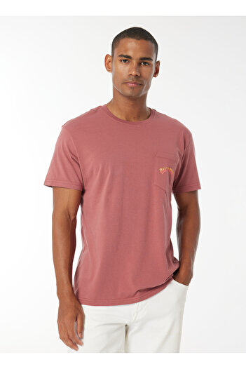 BİLLABONG Ebyzt00175.Stacked Arch Pk Tees Dusty Rose Men's Crew Neck Regular Fit T-Shirt