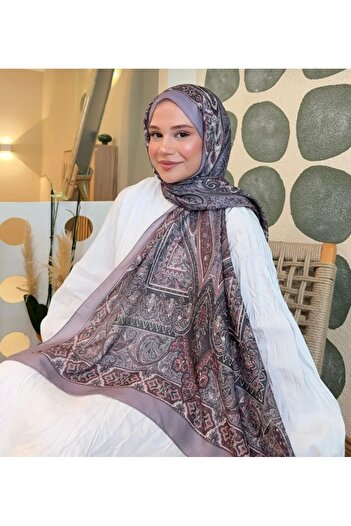 MODA Retro Pattern Ethnic Cotton Soft Shawl. Lilac