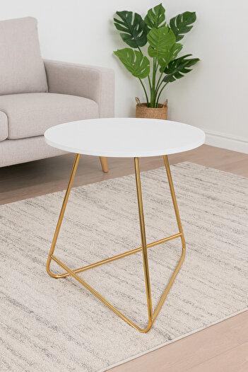 SAHABA Round white steel table 2308