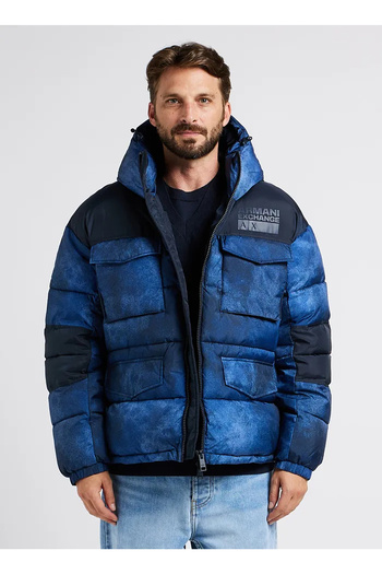 Armani Exchange Blue Spray P./Navy Navy Blue Men's Coat 6Rzk30 45Aj