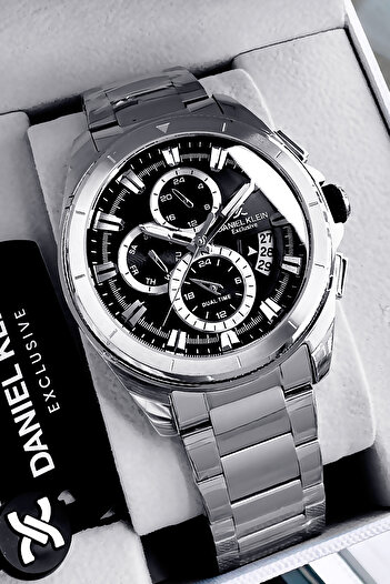Daniel Klein Exclusive Men's Wristwatch Waterproof Stainless Silver Color Steel Band - Gift Bracelet Dke2007C1