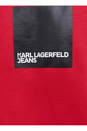 Karl Lagerfeld Jeans Bisiklet Yaka Kırmızı Erkek Sweatshırt 231D1804_KLJ REGULAR LOGO SWEAT