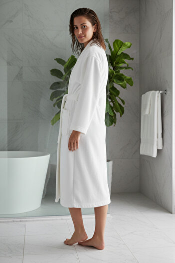 BETHA Μπουρνούζι από ύφασμα Ultra Soft Micro Cotton – Λευκό (1100-1300 γρ.)