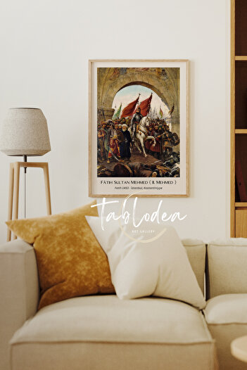 tablodea Fatih Sultan Mehmed Tablo, Fatih Sultan Mehmet Çerçeveli Poster, Osmanlı Tablo, Istanbul Fethi Tablo