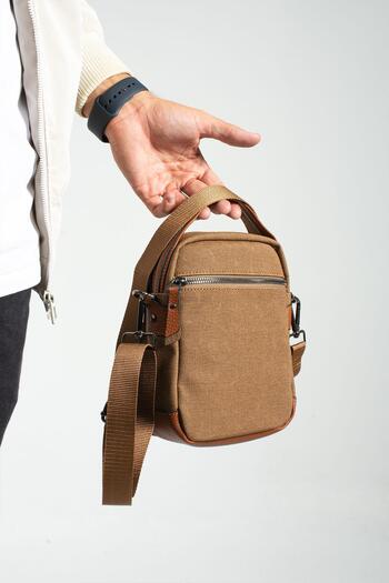 MELAMS Multi-Compartment Useful Linen Canvas Men's Messenger Bag