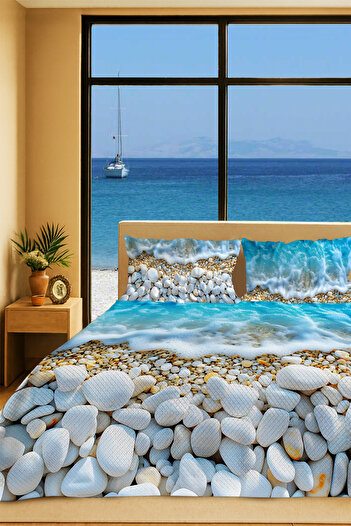 MonoHome 100% Cotton Double Pique Set Bedspread Special Woven Seaside