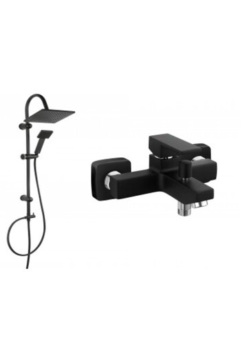 FERRO Zicco Shower Column with Bath/Shower Mixer Matte Black