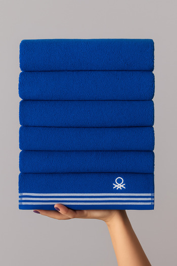 Benetton Home 5 Pieces Bath Towel Hand Face Body Blue 100% Cotton 30X50 cm Face Towel