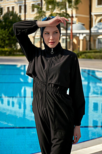 Remsa Mayo Remsa R101 Black Hijab Swimsuit - Sports Parachute Full Covered