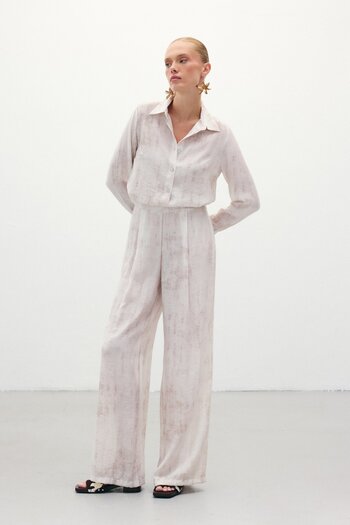 Sateen Παντελόνι με σχέδιο Casual - Stone