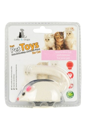 Flip ZM-4388 Wind-Up Plush Mouse White