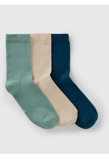 United Colors of Benetton Unisex Κρεμ-Πράσινο-Μπλε κάλτσες 3 τεμαχίων
