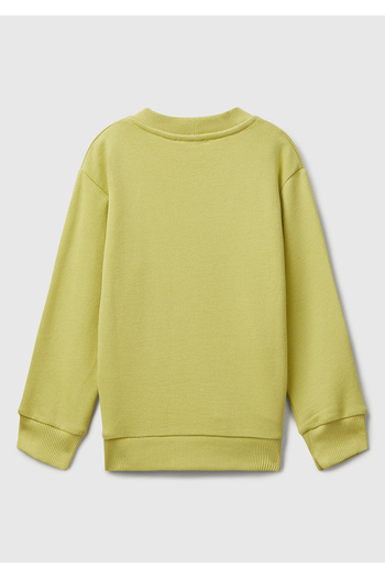 United Colors of Benetton Boy's Mustard Multicolor Printed Relaxed Fit Sweatshirt