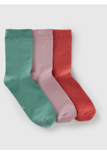 United Colors of Benetton Unisex Pink-Green 3-Piece Sock Set