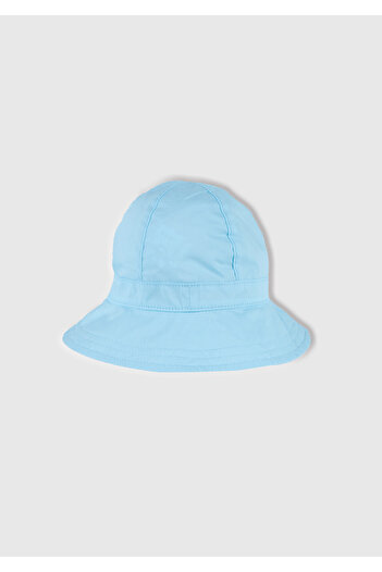 United Colors of Benetton Baby Turquoise Print Detailed Double Sided Drawstring Bucket Hat