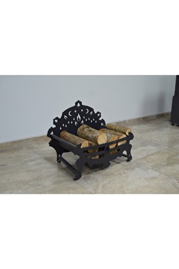 flamestove Ayyıldız Desenli Lazer Kesim Sac Odunluk