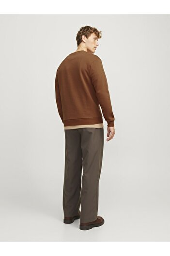 Jack & Jones Ανδρικό φούτερ Kahve2 Jjebradley Sweat Crew Noos 12249341-Mochabisq