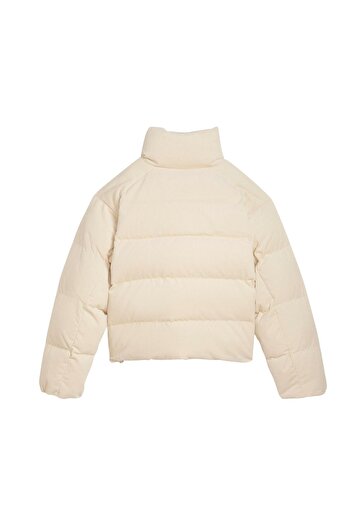 Puma 632171-87 Corduroy Puffer Jacket Women's Coat Cream