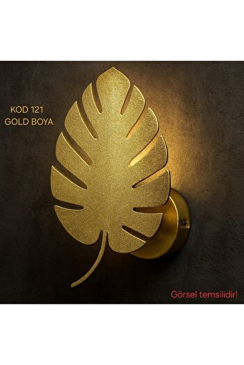 Bozyaka Aydınlatma Leaf Decorative Design Gold Paint Modern Indoor Metal Wall Sconce (Bulb Included...)