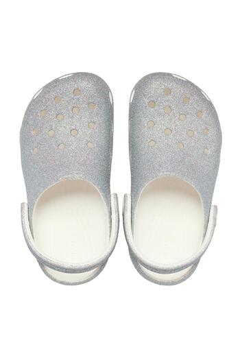 Crocs 210985-100 Classic Iridescent Glitter Cgt &amp; Ccedil;Παιδικές Παντόφλες Γκρι