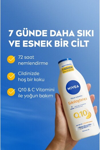 NIVEA Q10 Sıkılaştırıcı Vücut Losyonu 250ml,C Vitamini, Nemlendirici, Esnek Ve Elastik Cilt, X 2Adet