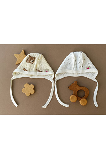 greenmoss 2-Pack Newborn Muslin Beanie