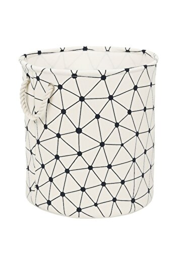 OEM Multifunctional storage basket for toys, laundry, with durable textile handle, modern geometric pattern