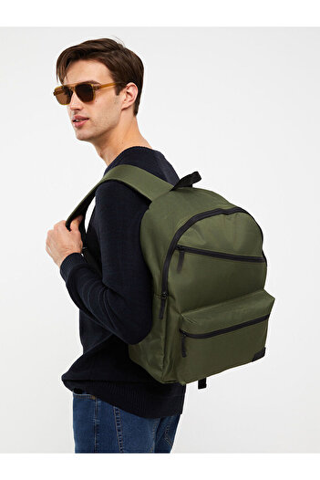 NOVAAVM 3 Compartment Travel Backpack Laptop Compartment Backpack Khaki 43 cm