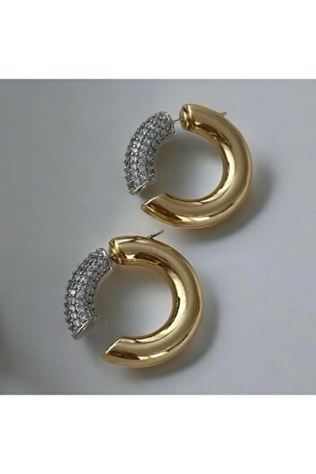 Twinssis Accessories Special Design Zircon Stone Brand Pipe Hoop Earrings