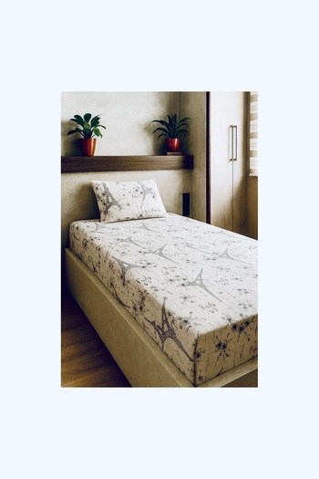 Felina Home Cotton Single Fitted Sheet Set 100X200 Eiffel Paris Patterned