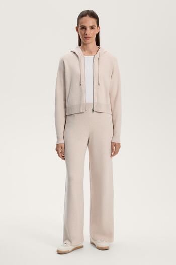 Oysho Straight side rib knit trousers