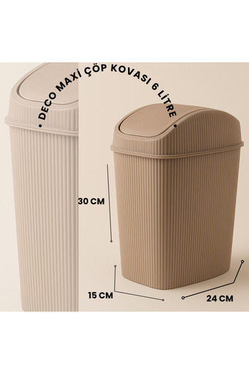 Lova Deco Maxi Mutfak Banyo Tezgah Üstü Çöp Kovası 6'lt