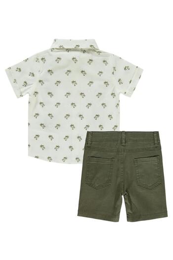 Civil Baby Palm Tree Patterned 6-18 Months Set - Khaki12-18 Months