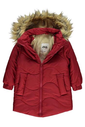 Civil Girls 2-5 Years Old Girl's Hooded Pomegranate Flower Coat