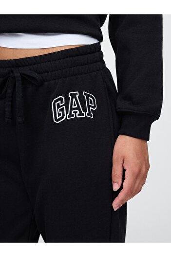 GAP Kadın TRUE BLACK V2 2 Logo Jogger Fleece Eşofman Altı
