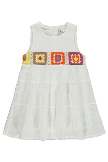 Civil Girls Roba Patterned Dress for Ages 2-5 - Ecru3-4 Years