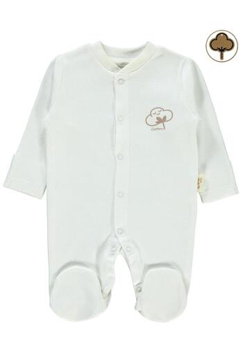 Civil Baby Ecru Premature Organic Booties Jumpsuit
