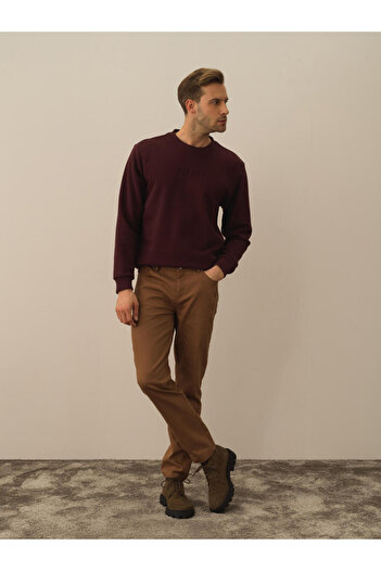 Xint Erkek Camel Pamuklu Slim Fit Pantolon