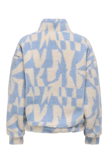 ONLY Onlnew Janne L/S Half Zip Box Swt pentru femei, cu fermoar, fleece cu model