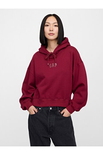 GAP Kadın Bordo Gap Logo Vintage Soft Sweatshirt