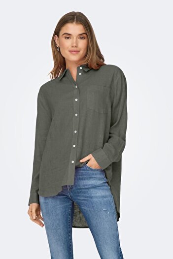 ONLY Onltokyo Life L/S Lin Bl Shirt Pnt Noos Green