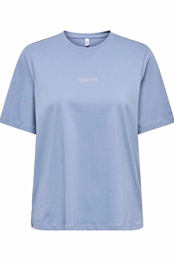ONLY Women's Purple Onlmoody Life S/S Word Top Box Jrs T-Shirt 15343277-Tempest