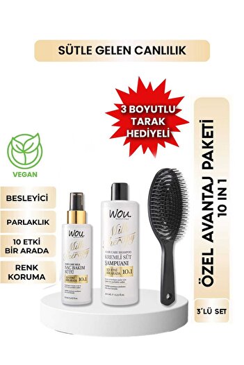 WOU World of Unique Milk Therapy Shampoo 400 ml Milk Therapy Milk Therapy Hair Care Milk 150Ml/Lux Comb