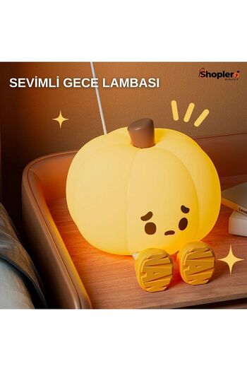 Shoplero Silikon Üzgün Kabak Gece Lambası
