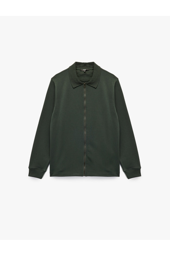 Koton Regular Fit Long Sleeve Ribbed Zip-Up Cardigan